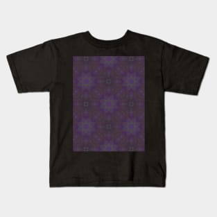 Purple and Green Flower Shaped Pattern - WelshDesignsTP003 Kids T-Shirt